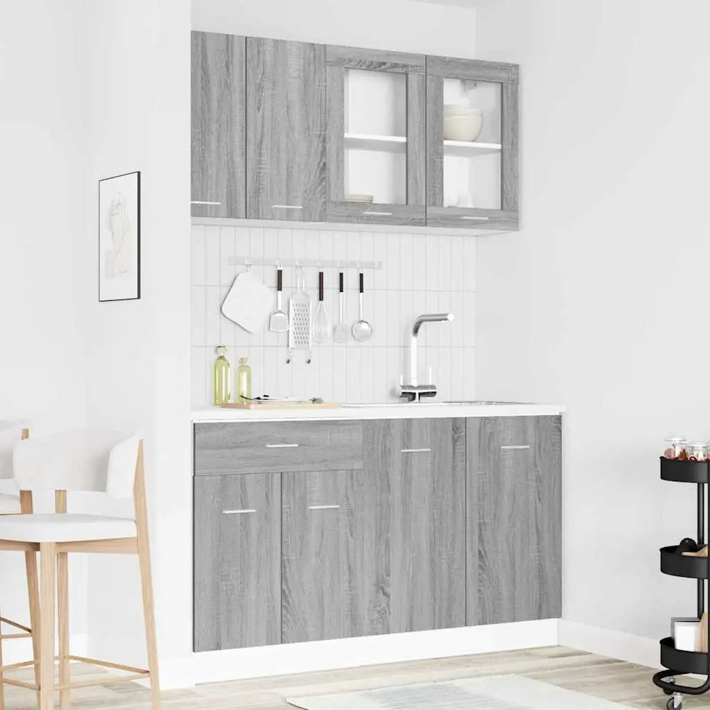 Unité de cuisine LYON 4 pc Sonoma gris Bois d’ingénierie - XIOS