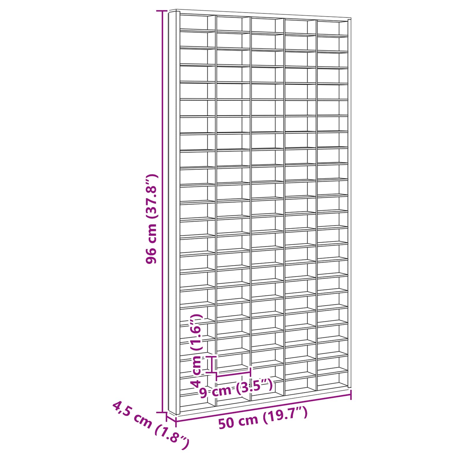 Vitrine Murale Beige 50 x 4,5 x 96 cm Bois d'ingénierie - XIOS