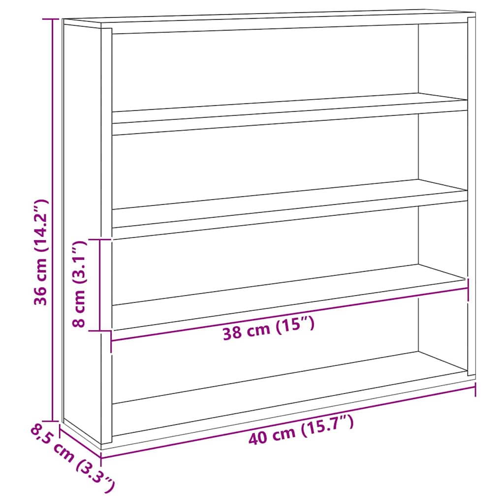 Boîte d'Exposition en Bois Marron 40 x 8,5 x 37 cm Contreplaqué - XIOS