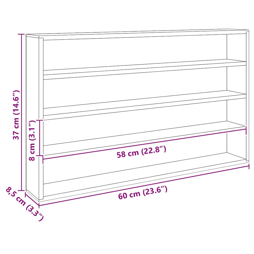 Boîte d'Exposition en Bois Marron 60 x 8,5 x 37 cm Contreplaqué - XIOS