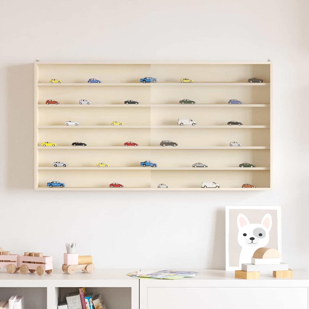 Vitrine Murale avec porte Beige 100 x 8,5 x 54 cm Contreplaqué