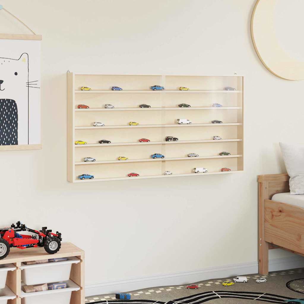 Vitrine Murale avec porte Beige 100 x 8,5 x 54 cm Contreplaqué