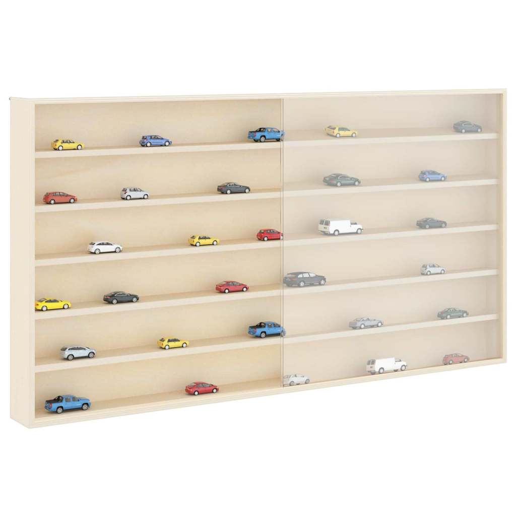 Vitrine Murale avec porte Beige 100 x 8,5 x 54 cm Contreplaqué