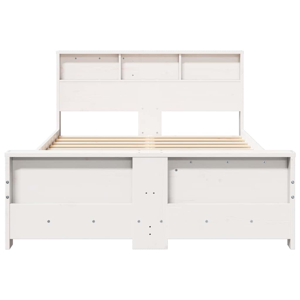 Cadre de lit Blanc 140 x 190 cm Bois massif en pin - XIOS