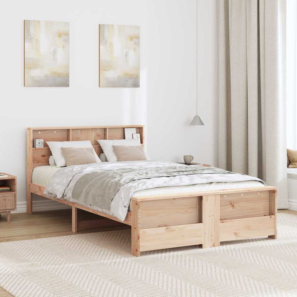 Cadre de lit Marron 135 x 190 cm Bois massif en pin - XIOS