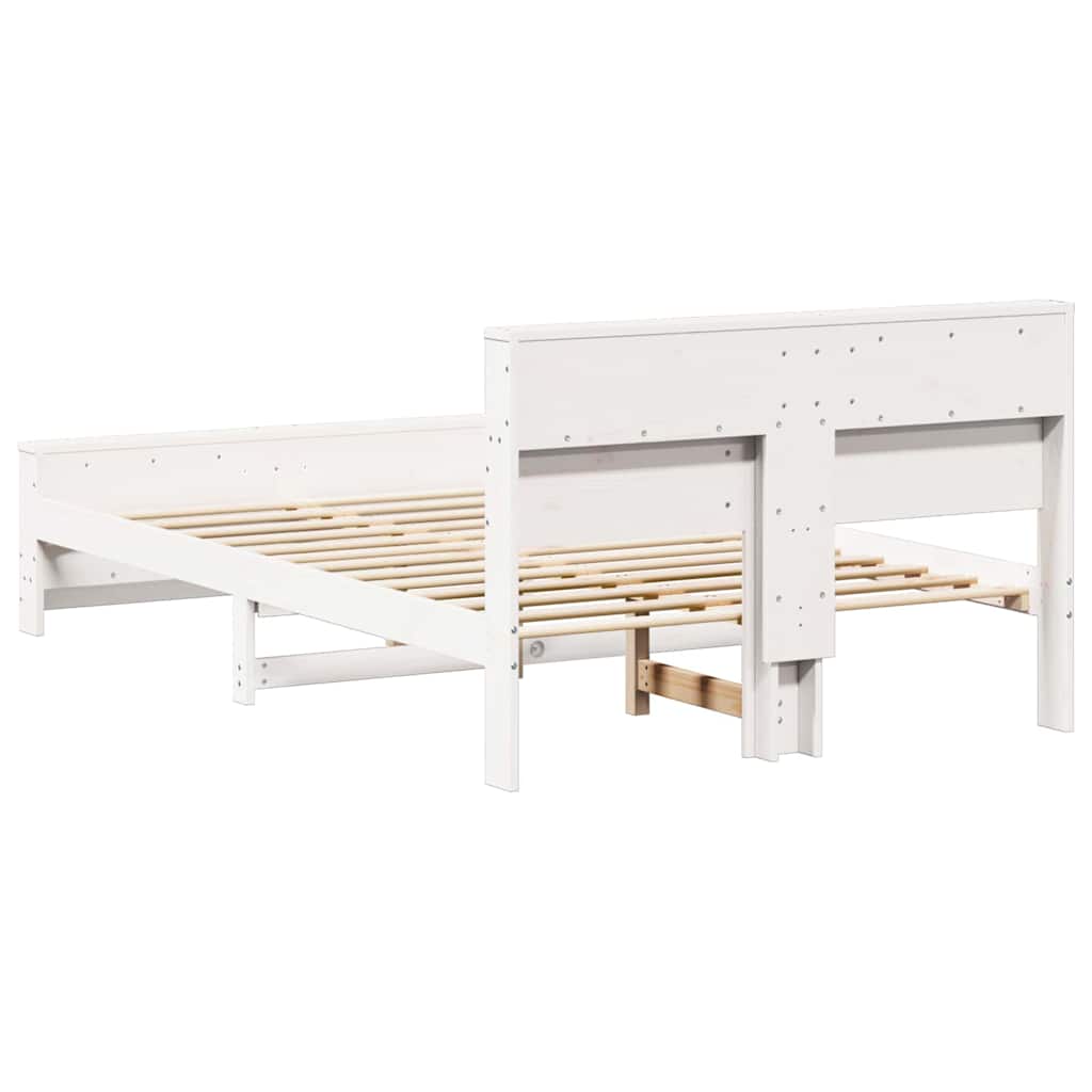 Cadre de lit Blanc 135 x 190 cm Bois massif en pin - XIOS