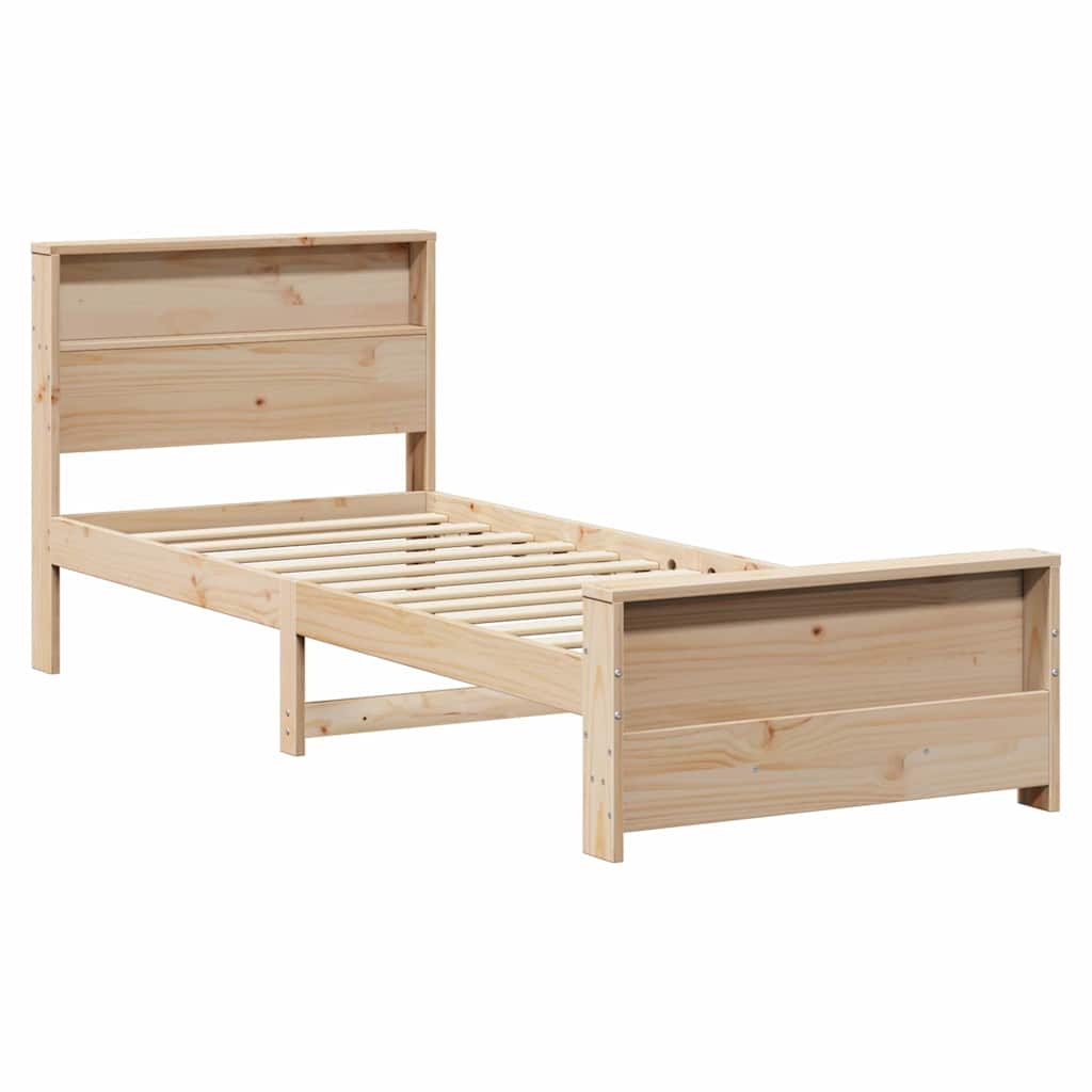 Cadre de lit Marron 75 x 190 cm Bois massif en pin - XIOS