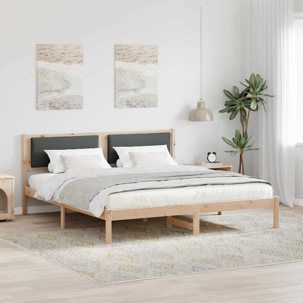 Cadre de lit Gris foncé 180 x 200 cm Pin massif - XIOS