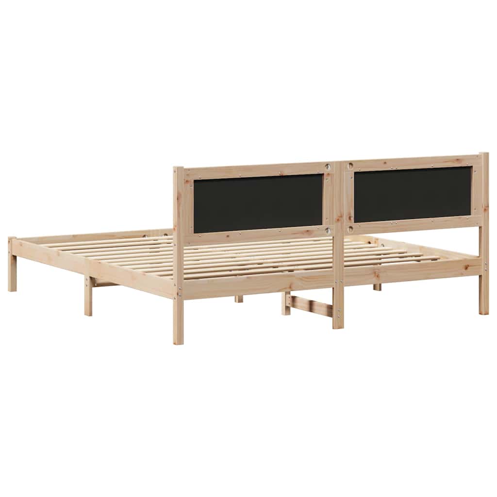 Cadre de lit avec tête de lit Taupe 180 x 200 cm Pin massif - XIOS