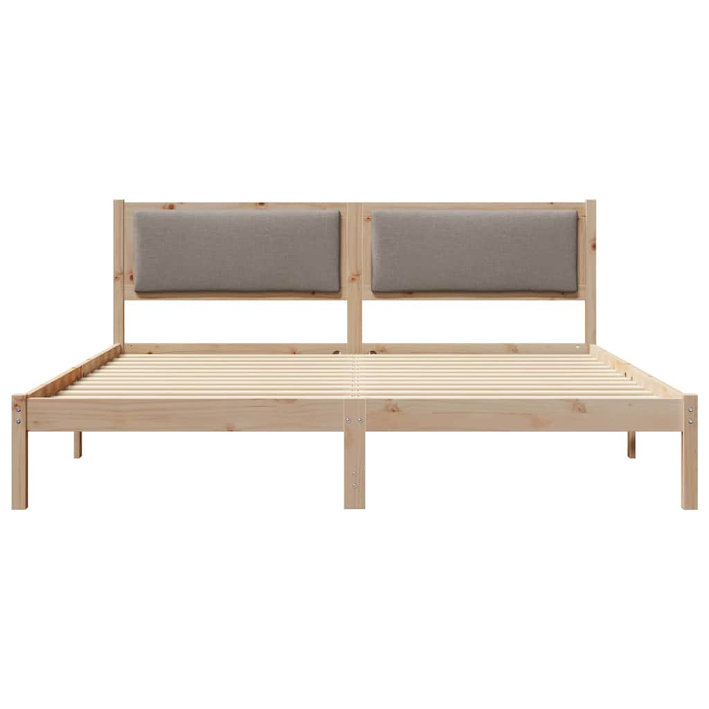 Cadre de lit avec tête de lit Taupe 180 x 200 cm Pin massif - XIOS