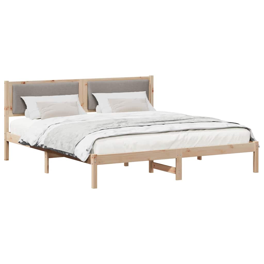 Cadre de lit avec tête de lit Taupe 180 x 200 cm Pin massif - XIOS
