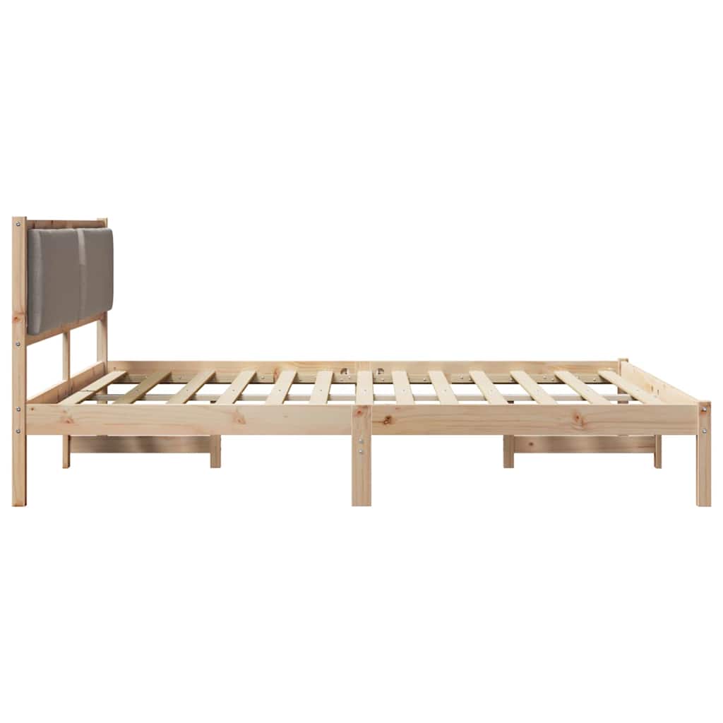 Cadre de lit avec tête de lit Taupe 180 x 200 cm Pin massif - XIOS