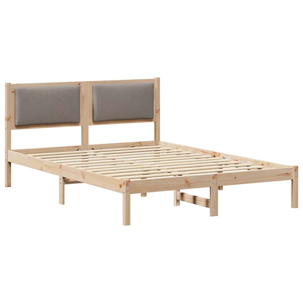 Cadre de lit avec tête de lit Taupe 160 x 200 cm Pin massif - XIOS