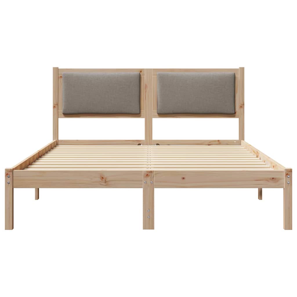 Cadre de lit avec tête de lit Taupe 160 x 200 cm Pin massif - XIOS
