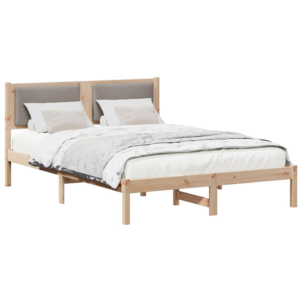 Cadre de lit avec tête de lit Taupe 160 x 200 cm Pin massif - XIOS