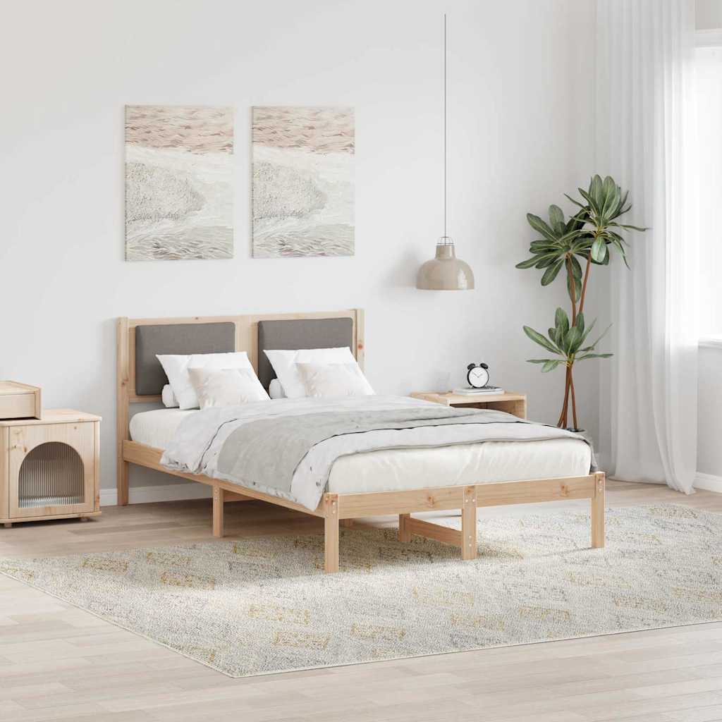 Cadre de lit avec tête de lit Taupe 120 x 200 cm Pin massif