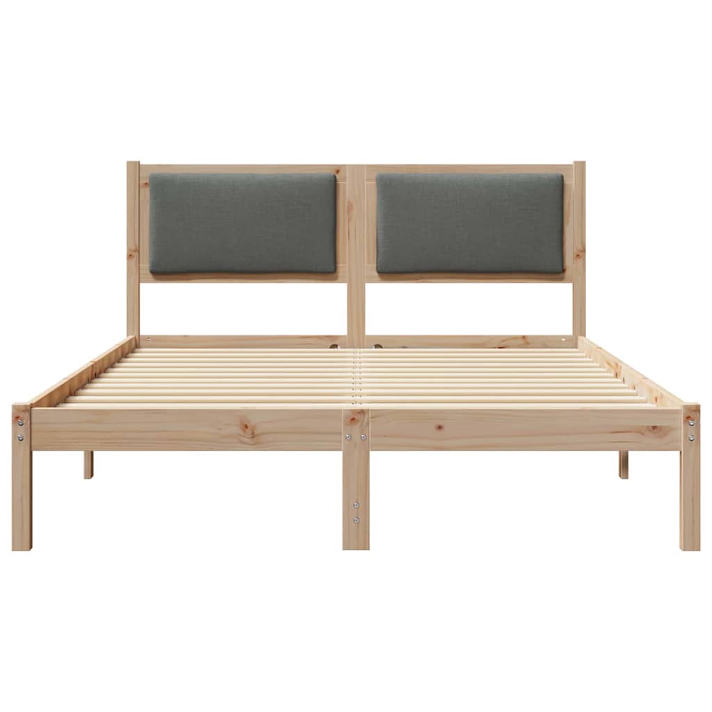 Cadre de lit Gris foncé 140 x 190 cm Pin massif