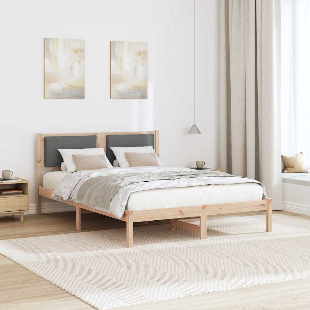 Cadre de lit Gris foncé 135 x 190 cm Pin massif