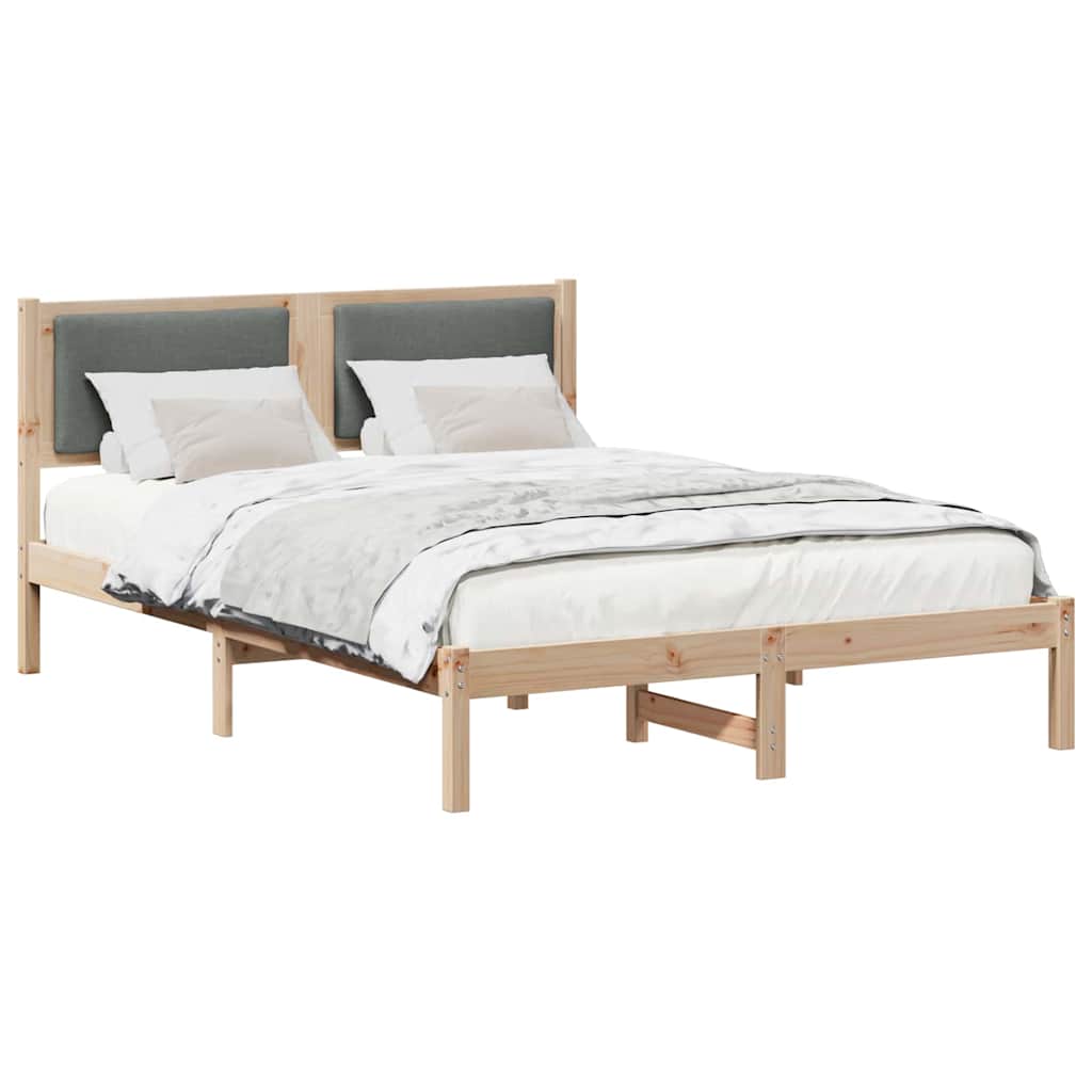 Cadre de lit Gris foncé 135 x 190 cm Pin massif