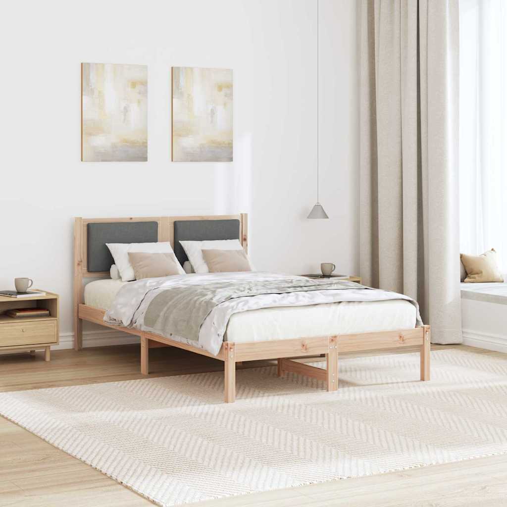 Cadre de lit Gris foncé 120 x 190 cm Pin massif