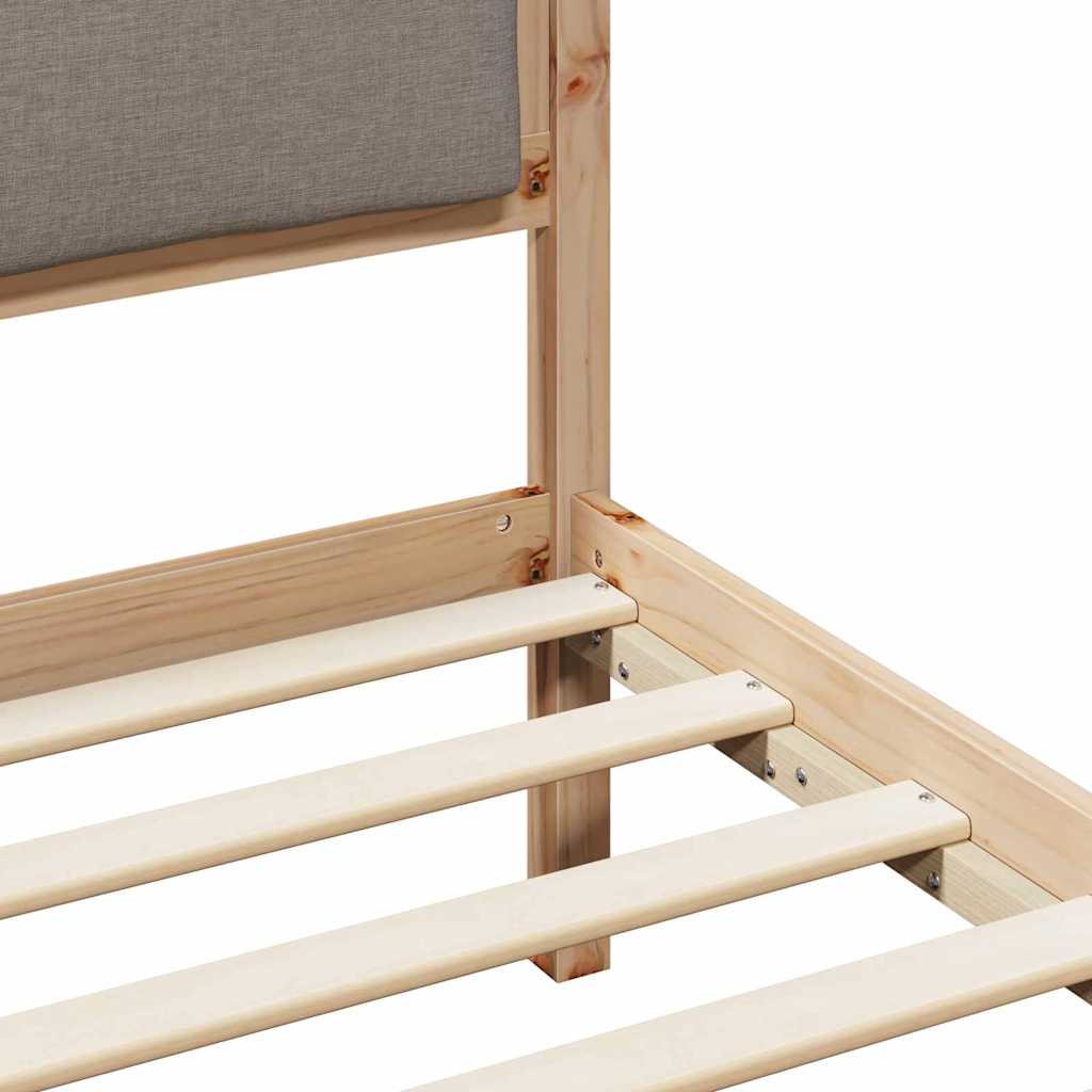 Cadre de lit avec tête de lit Taupe 120 x 190 cm Pin massif - XIOS