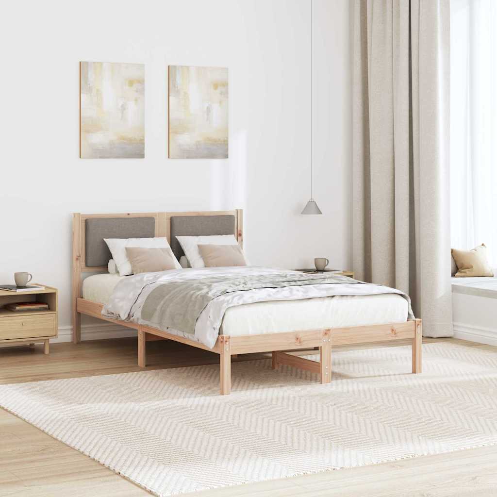 Cadre de lit avec tête de lit Taupe 120 x 190 cm Pin massif - XIOS