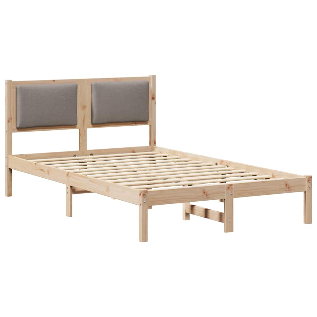 Cadre de lit avec tête de lit Taupe 120 x 190 cm Pin massif - XIOS
