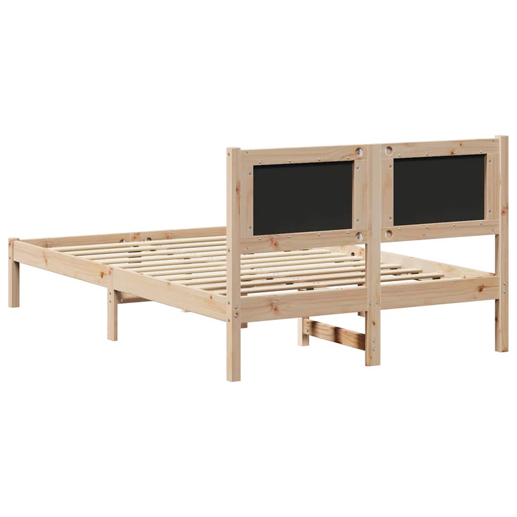 Cadre de lit avec tête de lit Taupe 120 x 190 cm Pin massif - XIOS