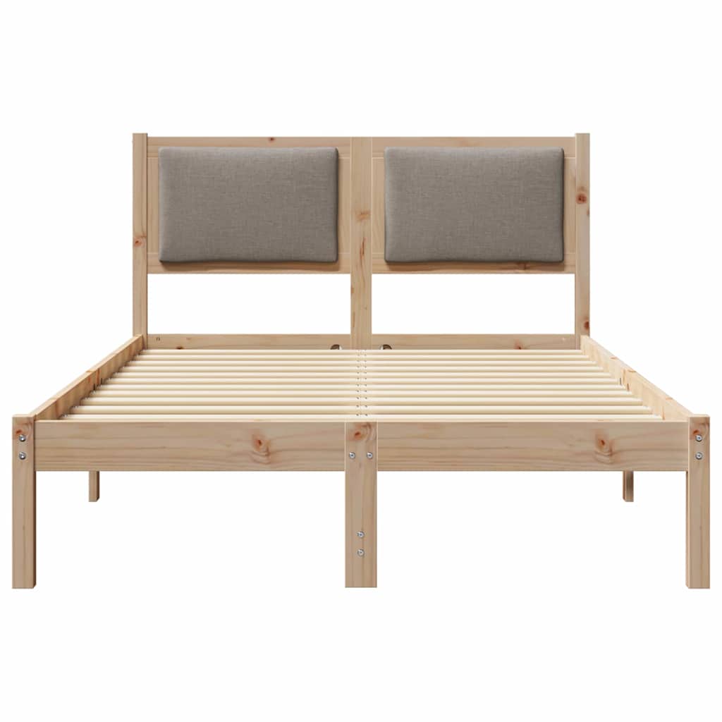 Cadre de lit avec tête de lit Taupe 120 x 190 cm Pin massif - XIOS