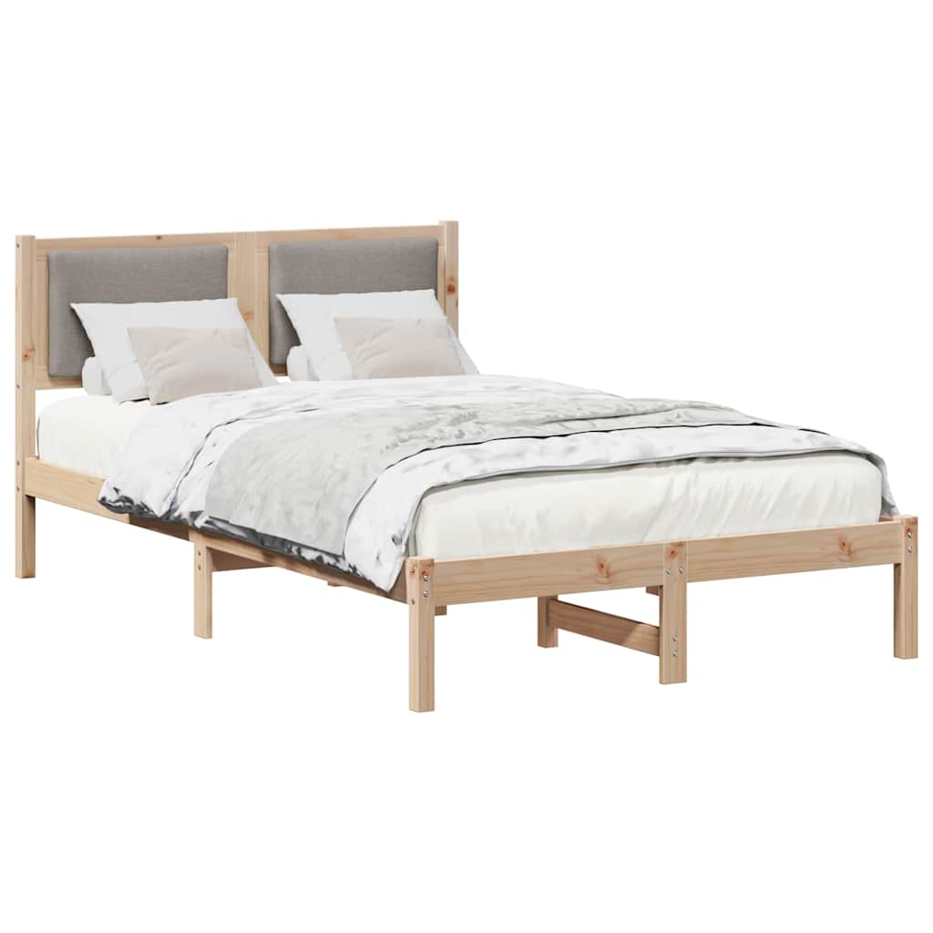 Cadre de lit avec tête de lit Taupe 120 x 190 cm Pin massif - XIOS