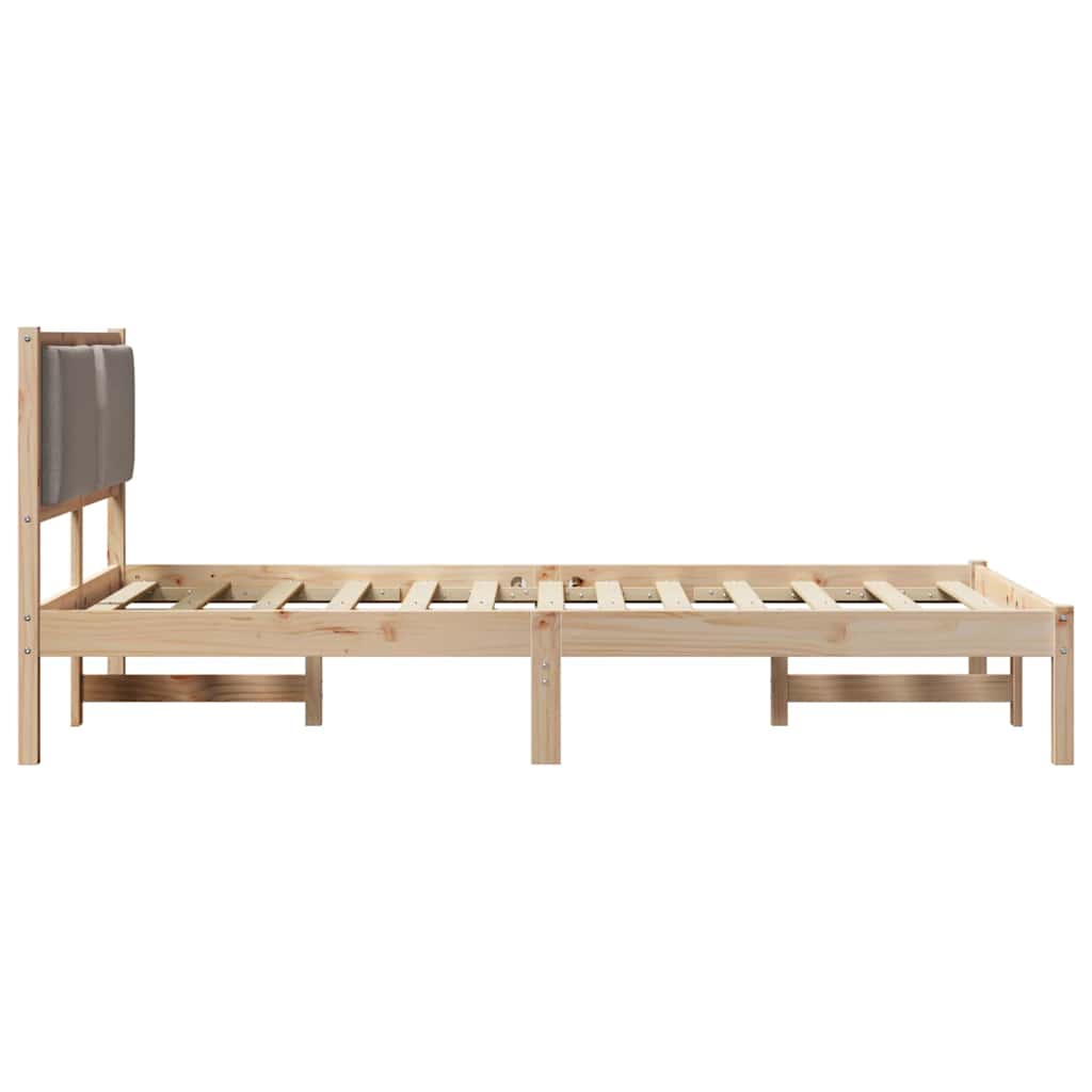 Cadre de lit avec tête de lit Taupe 120 x 190 cm Pin massif - XIOS