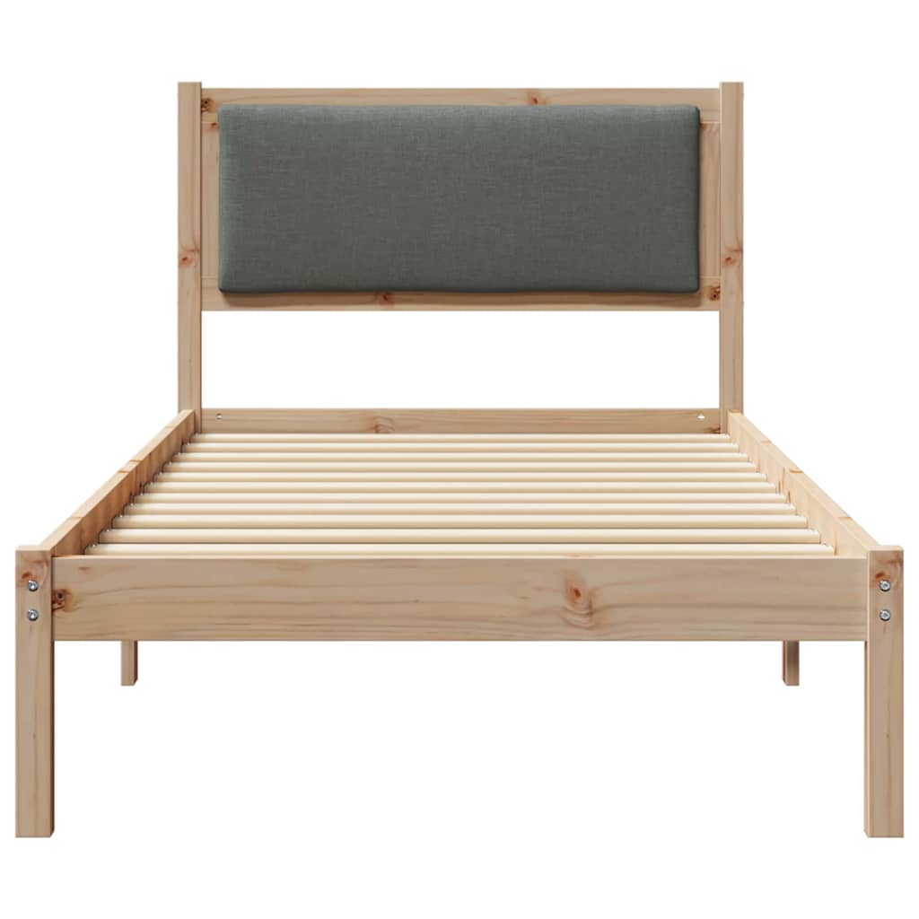Cadre de lit avec tête de lit Gris foncé 90 x 200 cm Pin massif - XIOS