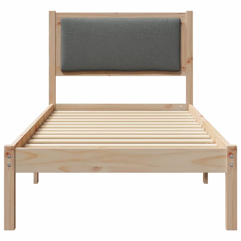 Cadre de lit avec tête de lit Gris foncé 80 x 190 cm Pin massif - XIOS