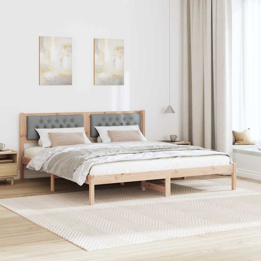 Cadre de lit Gris clair 160 x 200 cm Pin massif