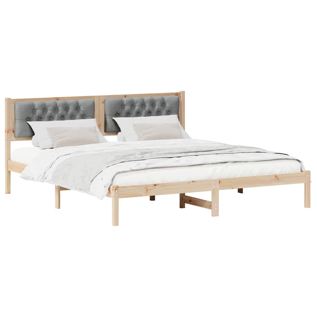 Cadre de lit Gris clair 160 x 200 cm Pin massif