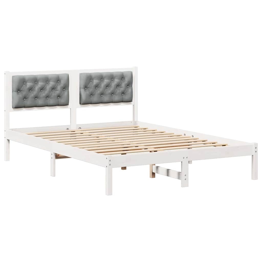 Cadre de lit avec tête de lit Gris clair 150 x 200 cm tissu - XIOS