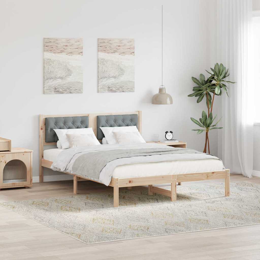 Cadre de lit avec tête de lit Gris clair 140 x 200 cm tissu - XIOS