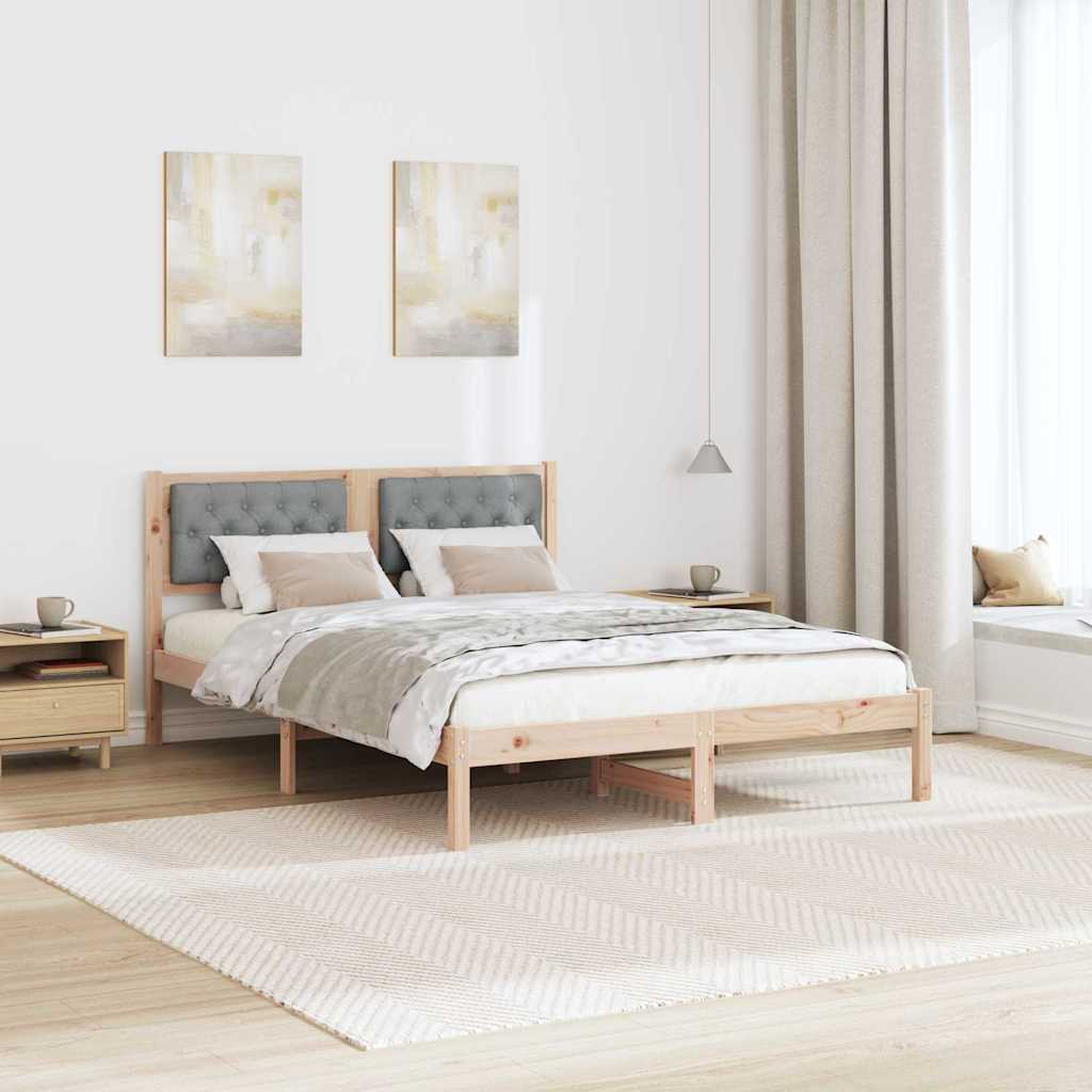 Cadre de lit avec tête de lit Gris clair 140 x 200 cm tissu - XIOS