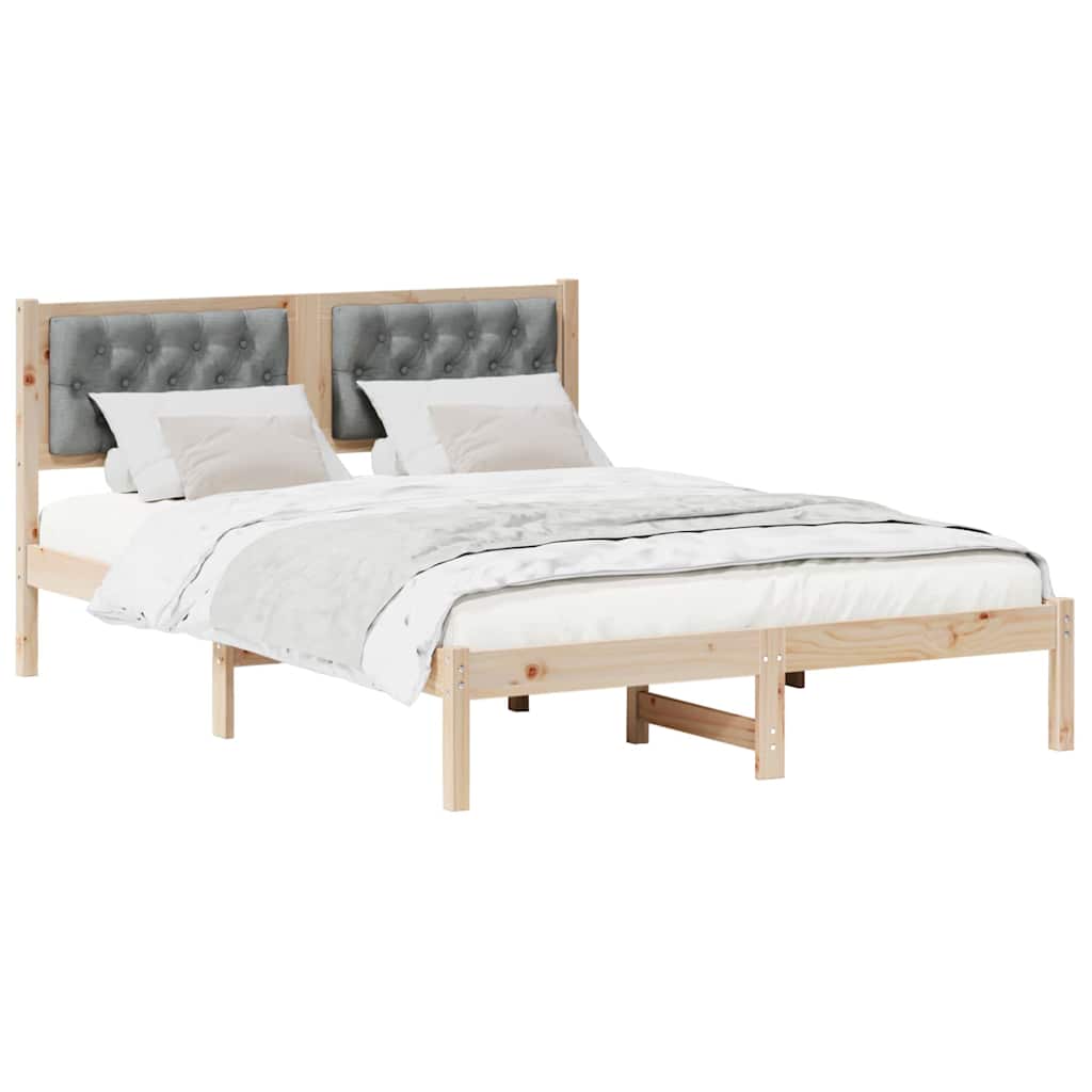 Cadre de lit avec tête de lit Gris clair 140 x 200 cm tissu - XIOS
