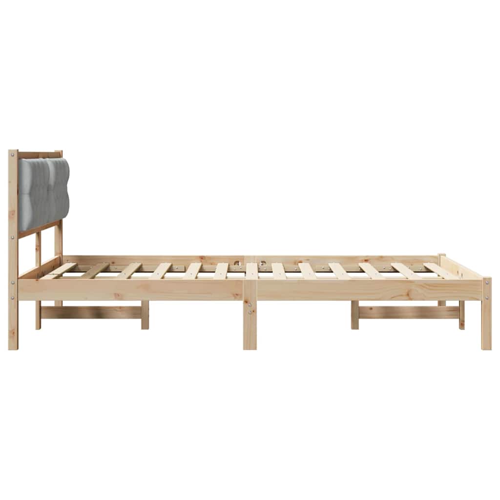 Cadre de lit avec tête de lit Gris clair 140 x 200 cm tissu - XIOS