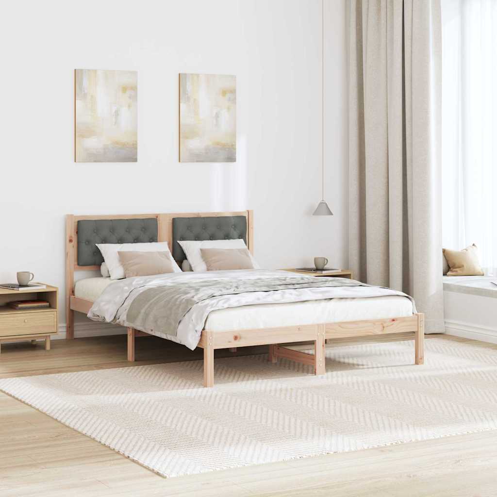 Cadre de lit avec tête de lit Gris foncé 140 x 200 cm tissu - XIOS