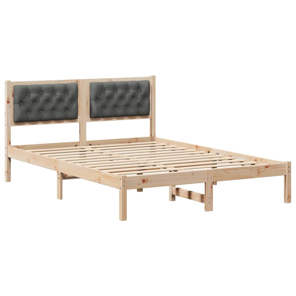 Cadre de lit avec tête de lit Gris foncé 140 x 200 cm tissu - XIOS