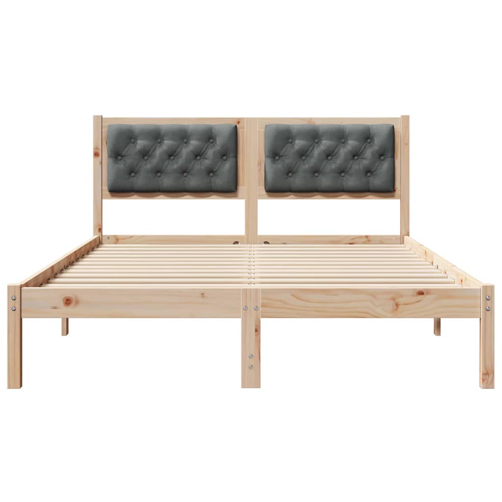 Cadre de lit avec tête de lit Gris foncé 140 x 200 cm tissu - XIOS