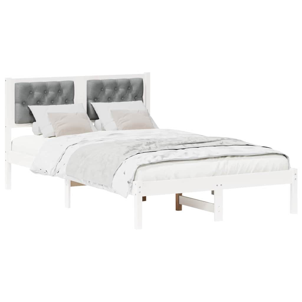 Cadre de lit avec tête de lit Gris clair 120 x 200 cm tissu - XIOS