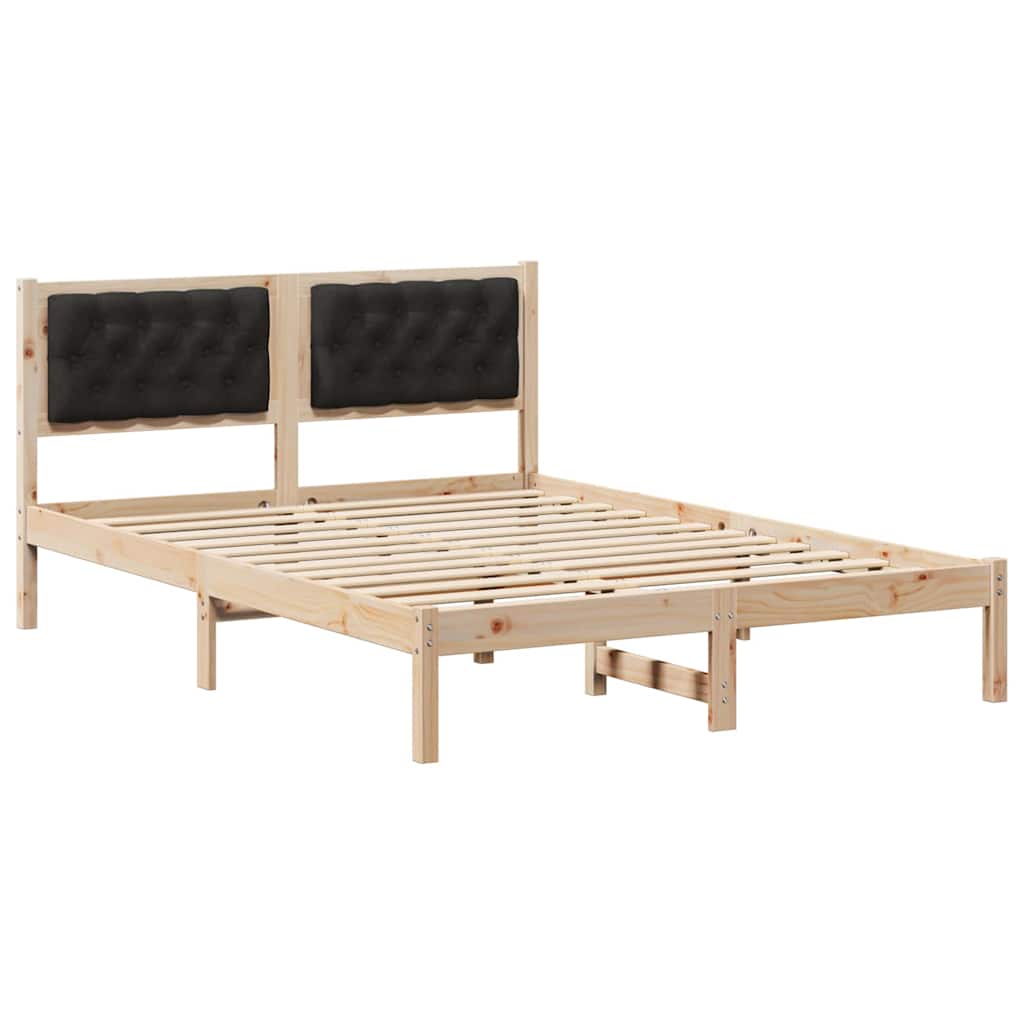 Cadre de lit avec tête de lit Noir 140 x 190 cm Pin massif - XIOS