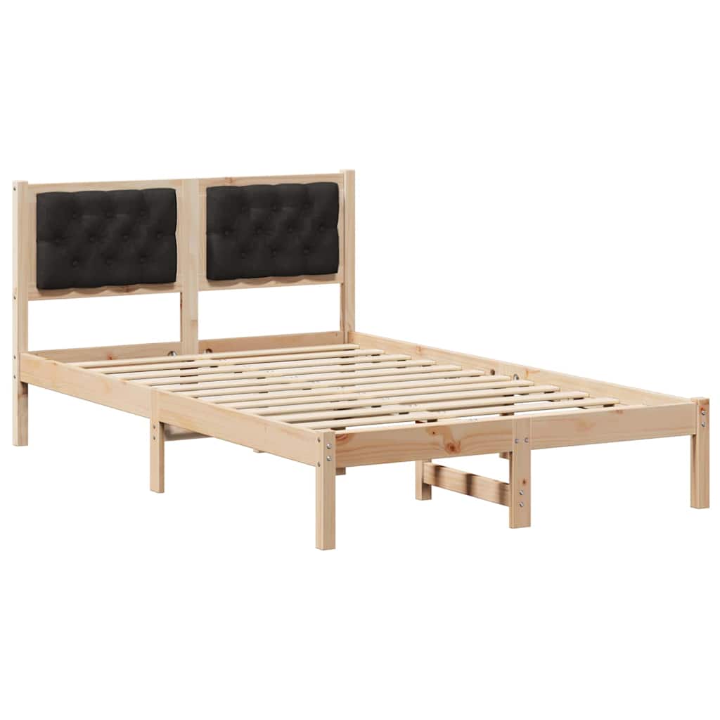 Cadre de lit avec tête de lit Noir 135 x 190 cm tissu - XIOS
