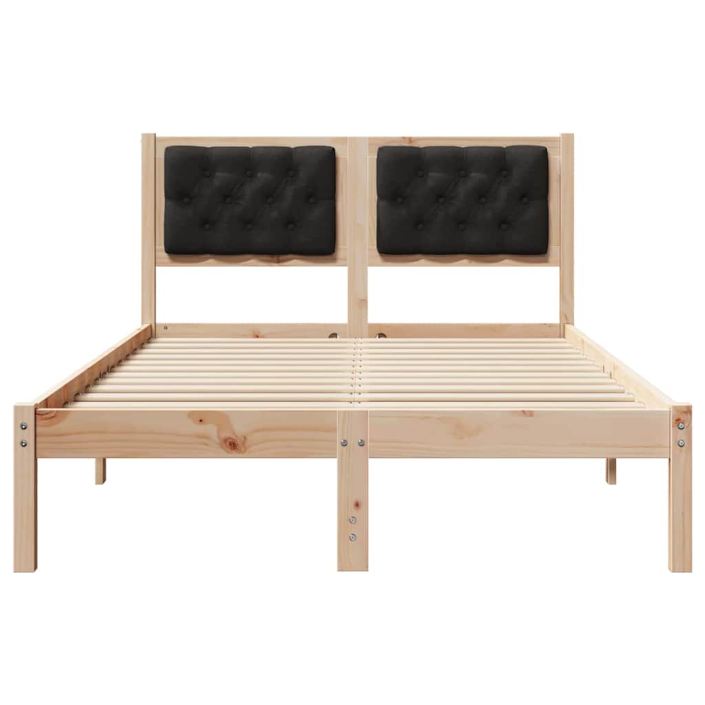 Cadre de lit avec tête de lit Noir 135 x 190 cm tissu - XIOS
