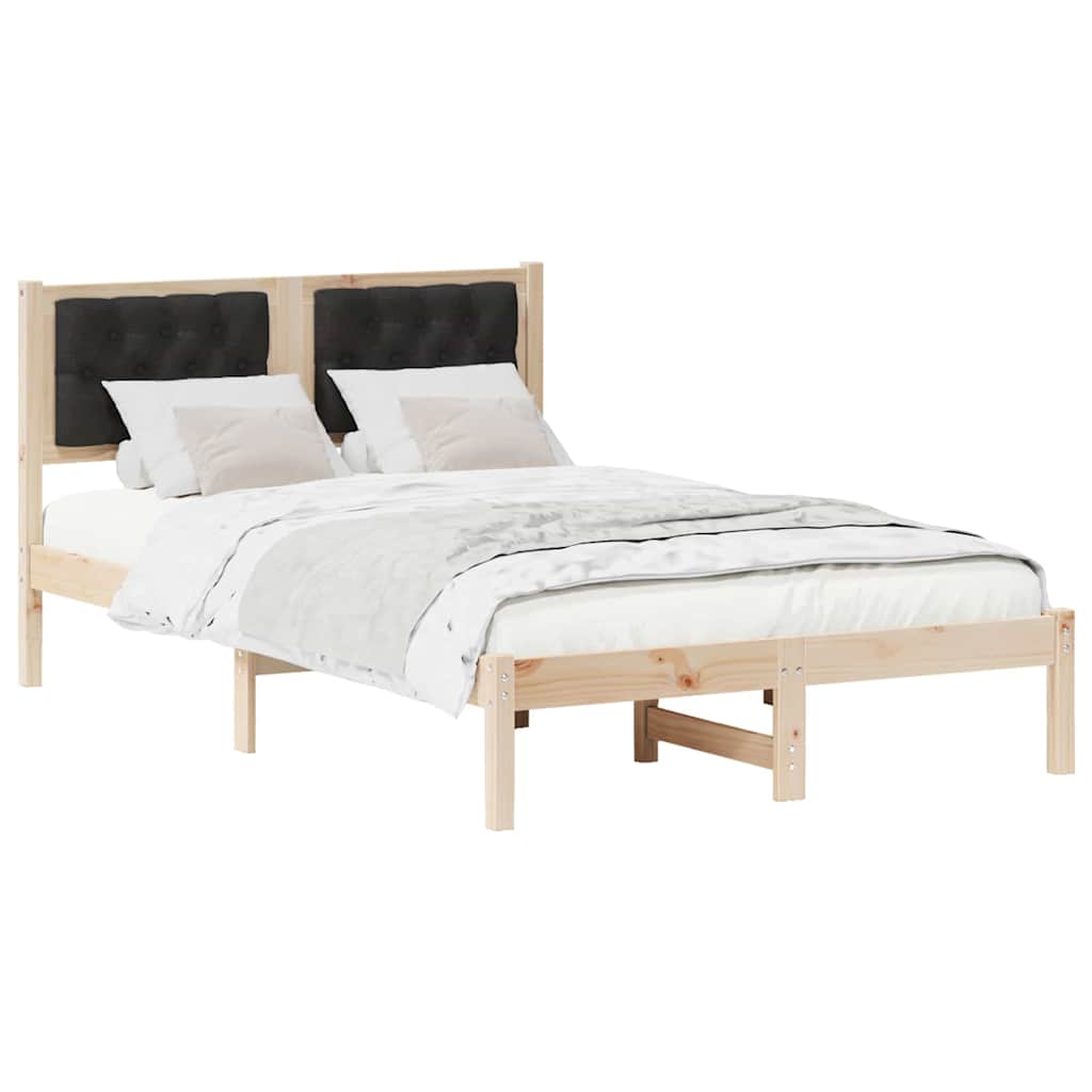 Cadre de lit avec tête de lit Noir 135 x 190 cm tissu - XIOS