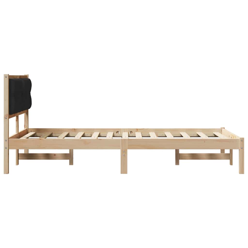 Cadre de lit avec tête de lit Noir 135 x 190 cm tissu - XIOS