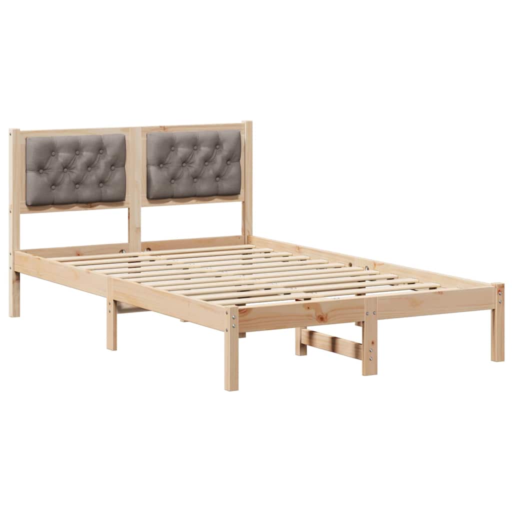 Cadre de lit avec tête de lit Taupe 135 x 190 cm tissu - XIOS
